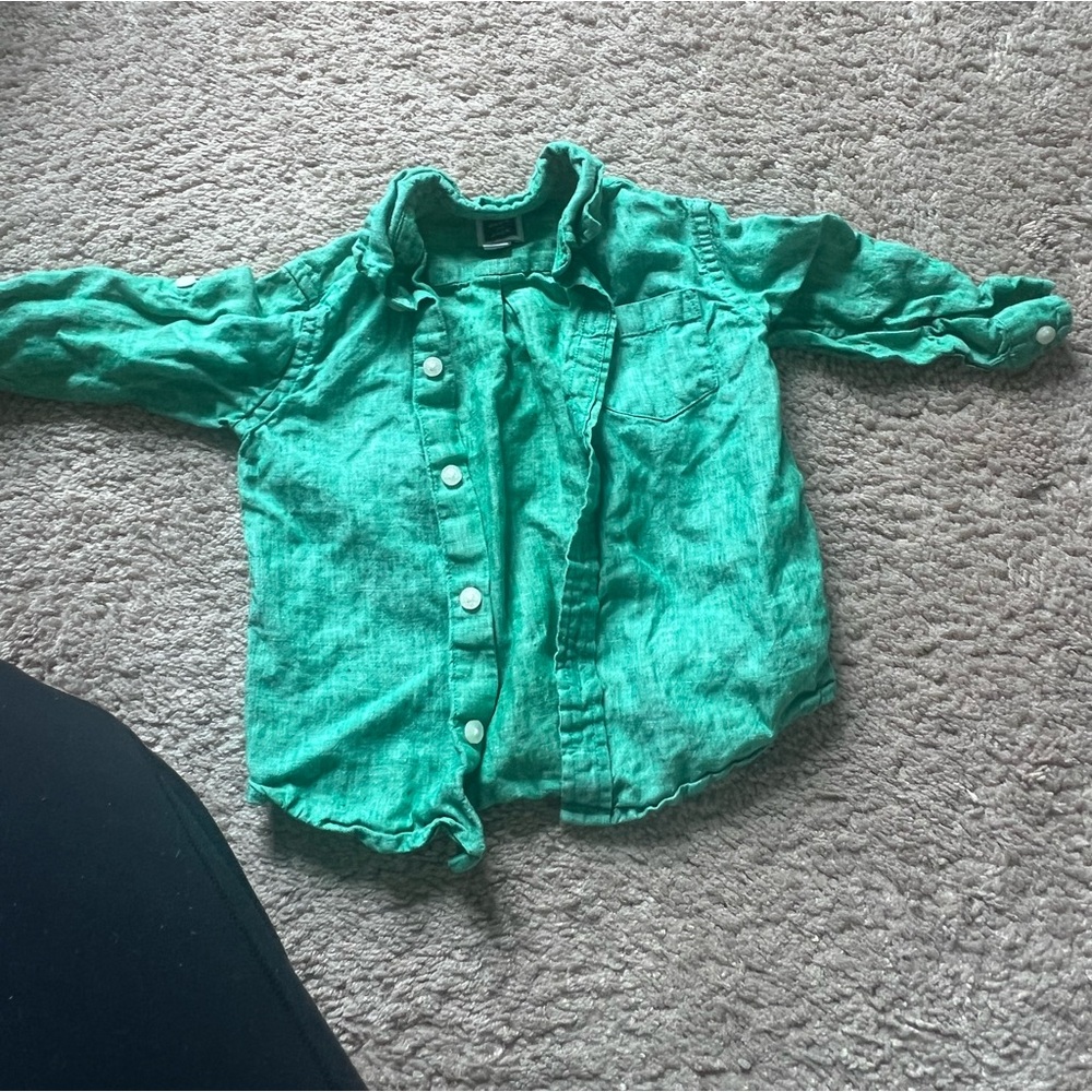 Baby boy linen button down